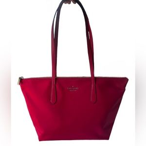 Kate Spade Kitt The Little Better Red Nylon Top Zip Tote Bag